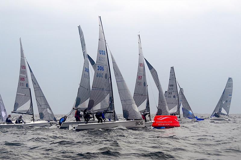 Traffic jam at the gate. Lots of windy action at the 2022 VX One Midwinter Championships in Pensacola FL. The MarkSetBots held their own photo copyright Talbot Wilson taken at Pensacola Yacht Club and featuring the VX One class