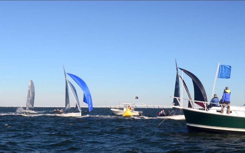 The winner of this 8th race, Hayden Bennet's 'Double the Fun', was second overall in VX One Midwinter Championship Winter Series #2.  photo copyright Talbot Wilson taken at Pensacola Yacht Club and featuring the VX One class
