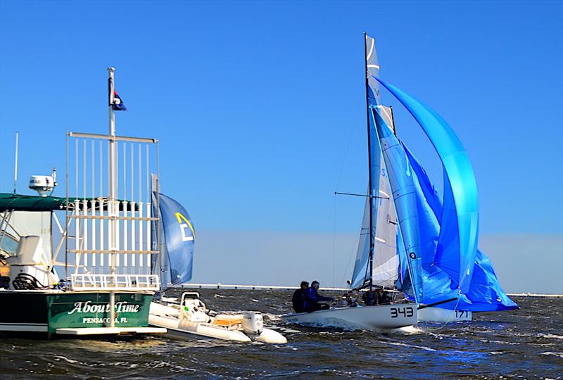 John Porter's 'Far Side' blasts across the line in the VX One Winter Series #3  photo copyright Talbot Wilson taken at Pensacola Yacht Club and featuring the VX One class