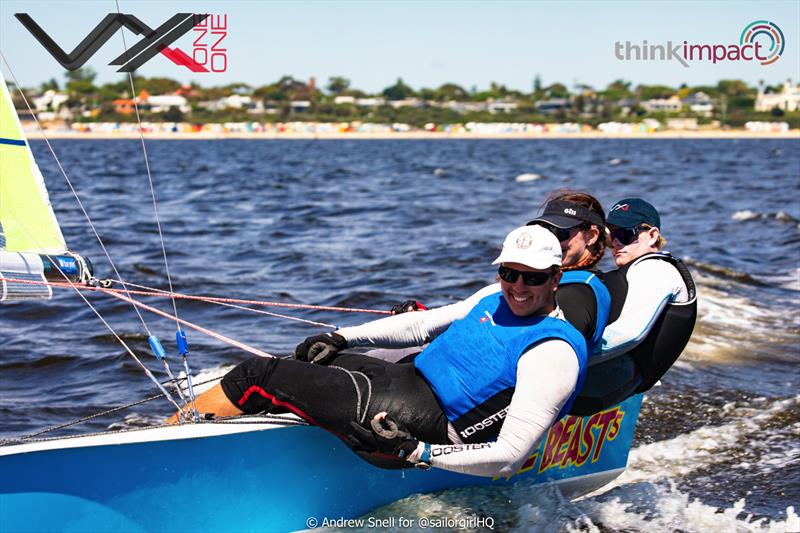 Nash Advisory VX One Australian Nationals - The Beast 5 - First Junior Helm photo copyright Andrew Snell for @sailorgirlHQ taken at Royal Brighton Yacht Club and featuring the VX One class