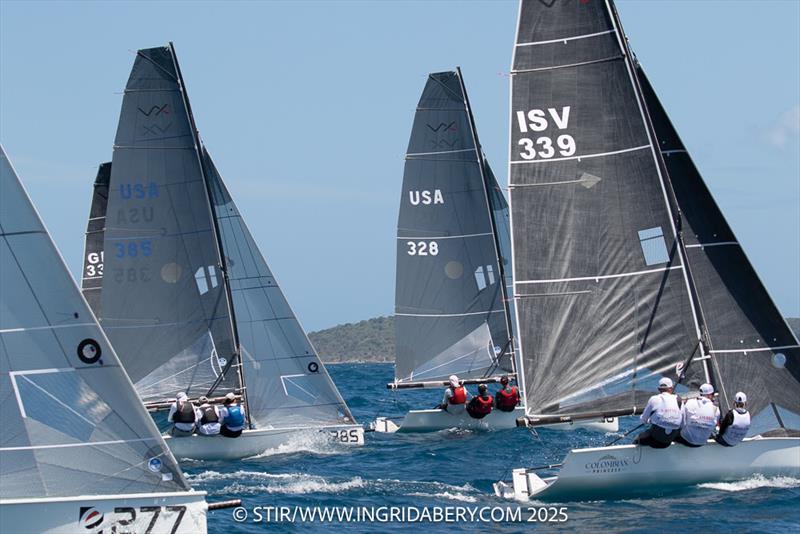 VX One Class flying off the start in today's Round the Rocks Race photo copyright Ingrid Abery / www.ingridabery.com taken at St. Thomas Yacht Club and featuring the VX One class