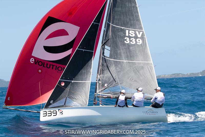St. Croix native, Tim Pitts, helms his VX One in today's abbreviated VX One Round the Rocks Race photo copyright Ingrid Abery / www.ingridabery.com taken at St. Thomas Yacht Club and featuring the VX One class