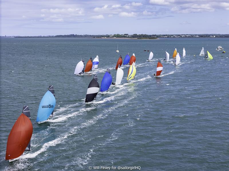 Steaming downwind during the VX One Australian Nationals at the Royal Queensland Yacht Squadron photo copyright Sunset Media / @sailorgirlhq taken at Royal Queensland Yacht Squadron and featuring the VX One class