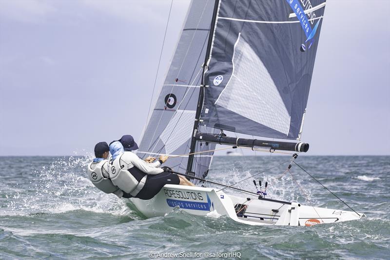 Rope Solutions third overall in the VX One Australian Nationals at the Royal Queensland Yacht Squadron photo copyright Sunset Media / @sailorgirlhq taken at Royal Queensland Yacht Squadron and featuring the VX One class