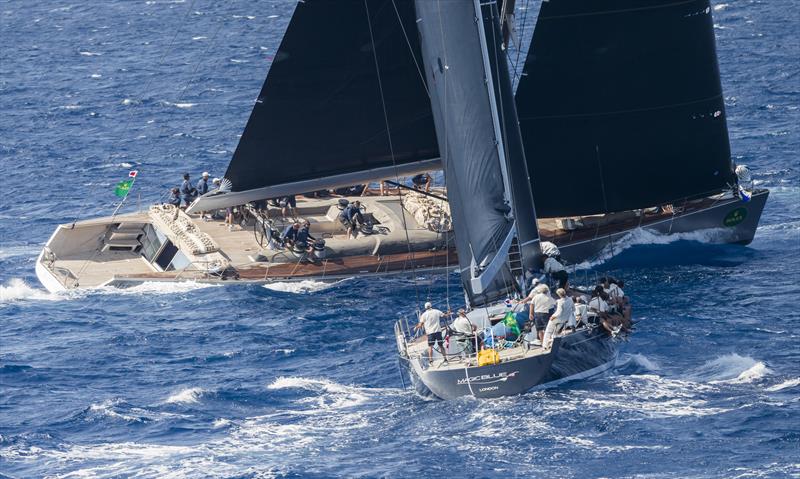 Sensei crosses ahead of Magic Blue in the Wally fleet on day 4 of the Maxi Yacht Rolex Cup at Porto Cervo photo copyright Carlo Borlenghi / Rolex taken at Yacht Club Costa Smeralda and featuring the Wally class