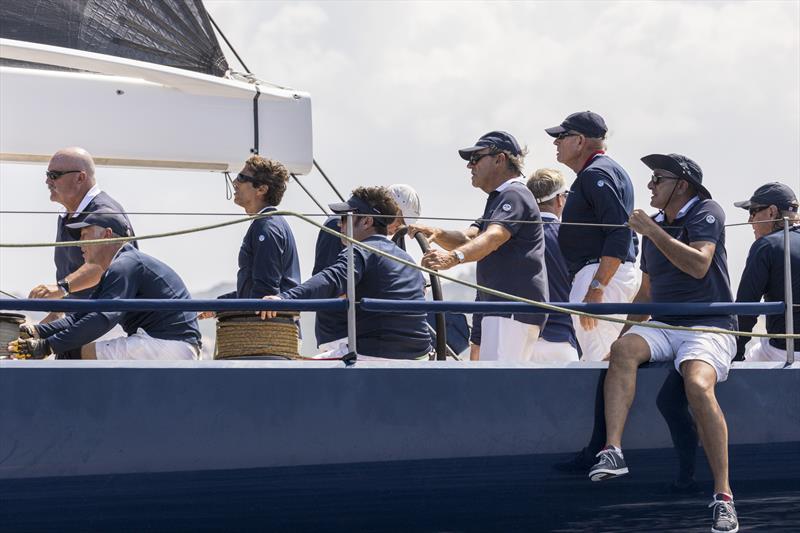 Sir Lindsay Owen Jones steered his Wallycento Magic Carpet Cubed to Wally class victory on day 1 of the Maxi Yacht Rolex Cup photo copyright Studio Borlenghi / International Maxi Association taken at Yacht Club Costa Smeralda and featuring the Wally class