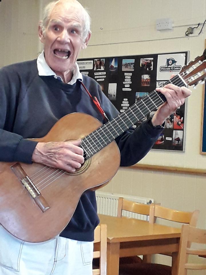 Gavin Barr entertains with his guitar after the Whitstable Wanderer Open photo copyright Phillip Meadowcroft taken at Whitstable Yacht Club and featuring the Wanderer class