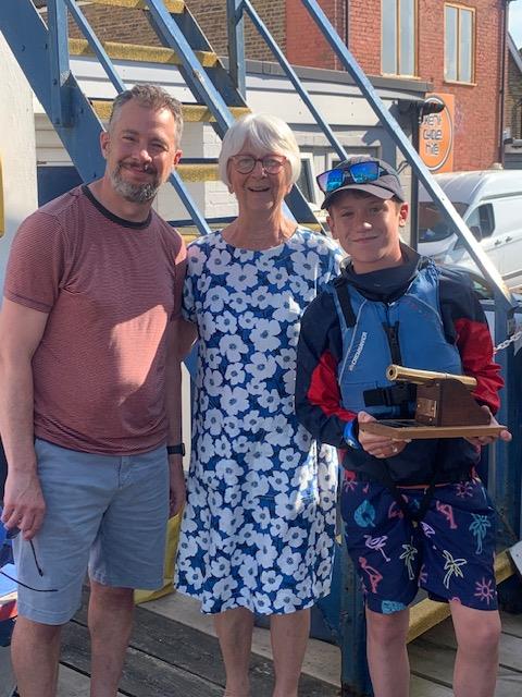 2025 Wanderer Nationals at Whitstable - Andy and Seth King Start as you mean to go on Trophy photo copyright Elizabeth Doggart taken at Whitstable Yacht Club and featuring the Wanderer class