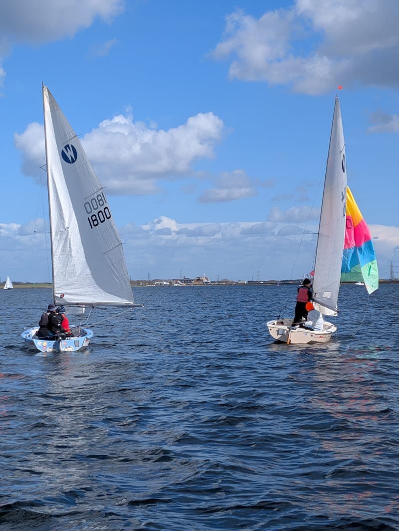 W 1004 about to pull away as Ian and Dave deploy the spinnaker during the Datchet Water Wanderer Open photo copyright DWSC taken at Datchet Water Sailing Club and featuring the Wanderer class