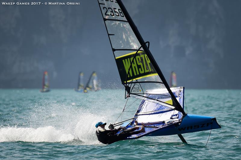 WASZP International Games at Lake Garda day 2 photo copyright Martina Orsini taken at Campione Univela and featuring the WASZP class