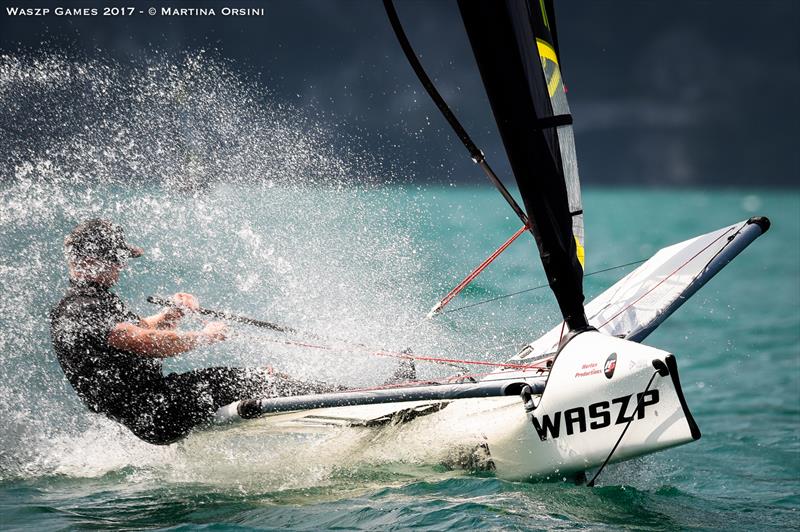 WASZP International Games at Lake Garda day 2 photo copyright Martina Orsini taken at Campione Univela and featuring the WASZP class