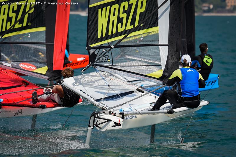 WASZP International Games at Lake Garda day 2 photo copyright Martina Orsini taken at Campione Univela and featuring the WASZP class