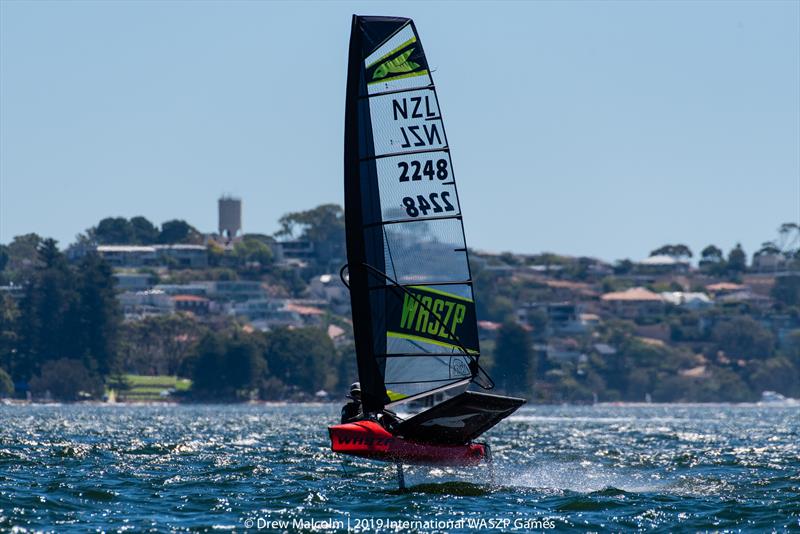 Bruce Curson (New Zealand) heat winner on the final day of the 2019 International WASZP Games - photo © Drew Malcolm / 2019 International WASZP Games