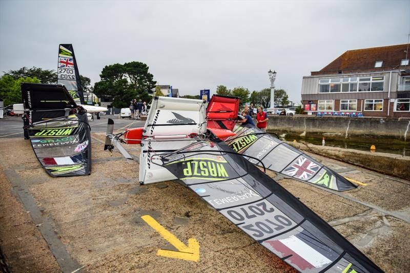 The Foil for Life Challenge by Lemer Pax sets off from Lymington photo copyright James Tomlinson taken at Royal Lymington Yacht Club and featuring the WASZP class
