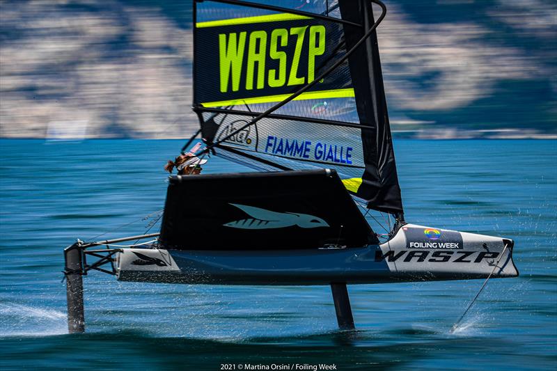 Waszp at Foiling Week 2021 photo copyright Martina Orsini / Foiling Week taken at Fraglia Vela Malcesine and featuring the WASZP class