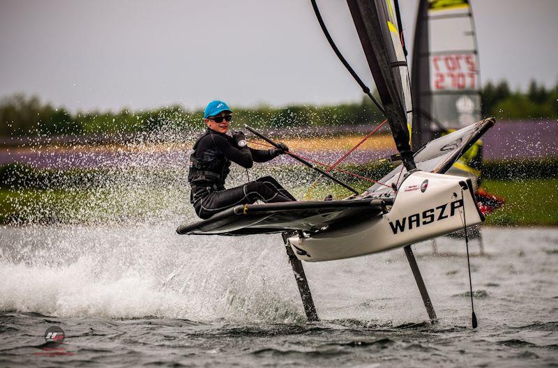 Daniel Wellbourn Hesp in the Zhik WASZP UK National Championships at Rutland photo copyright Hartas Productions taken at Rutland Sailing Club and featuring the WASZP class