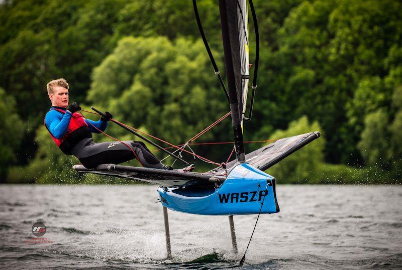 Jamie Calder in the Zhik WASZP UK National Championships at Rutland photo copyright Hartas Productions taken at Rutland Sailing Club and featuring the WASZP class