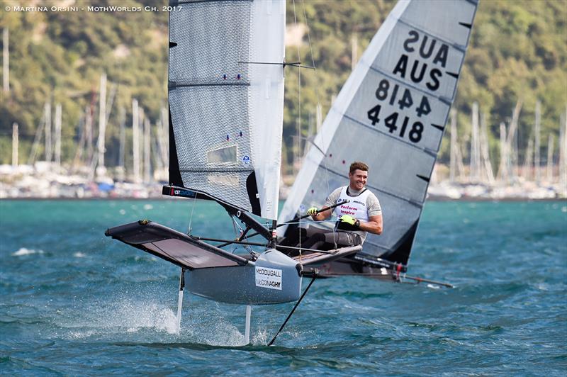 Tom Slingsby competing in the Moth class in 2017 photo copyright Martina Orsini taken at Mounts Bay Sailing Club, Australia and featuring the WASZP class