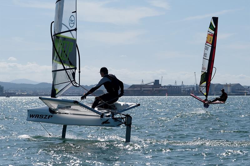 Diego Botin and Arturo Alonso battle it out photo copyright Renting Ribs Spain taken at  and featuring the WASZP class