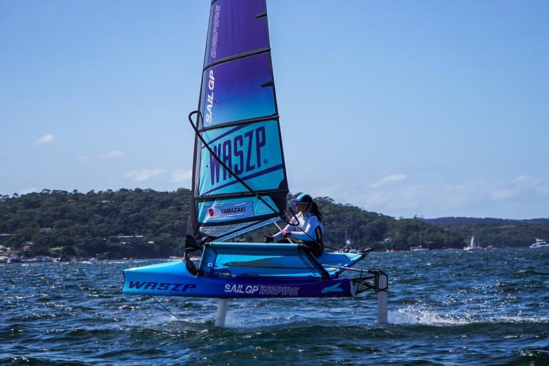 Anna Yamazaki from Japan as part of the SailGP Japan academy during the INSPIRE event in Sydney. Anna will represent Japan in the 49erFX at the Tokyo Olympics photo copyright Marc Ablett taken at  and featuring the WASZP class