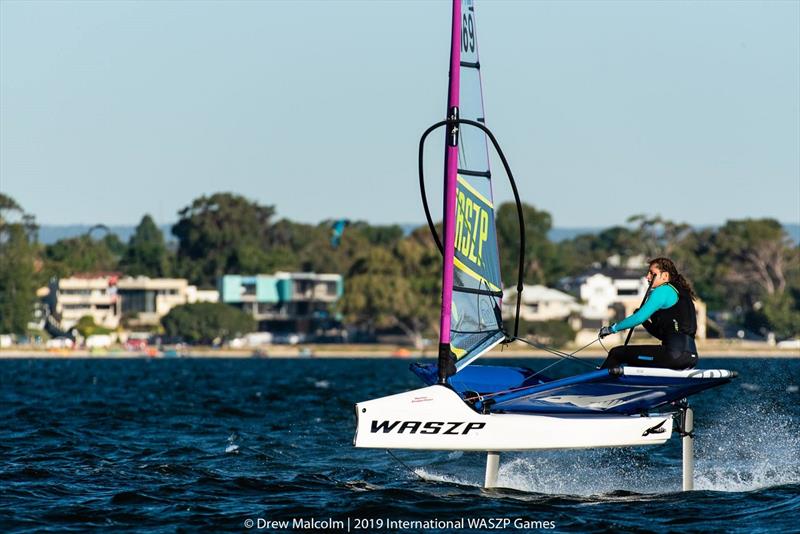 Elise Beavis has been working with Emirates Team NZ as a Performance engineer for the last 2 cup cycles, as well as displaying her talents on the WASZP photo copyright Drew Malcolm taken at  and featuring the WASZP class