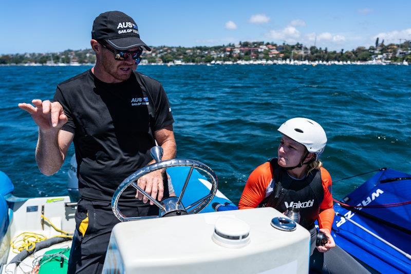 Australia SailGP Team Invitational Camp: Tom Slingsby and Natasha Bryant photo copyright Beau Outteridge / SailGP taken at Woollahra Sailing Club and featuring the WASZP class