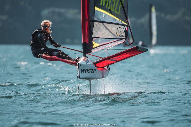 Nora Doksrod from Norway claimed the women's title, with a number of top 10 performances - European WASZP Games photo copyright Anna Suslova taken at Circolo Vela Arco and featuring the WASZP class