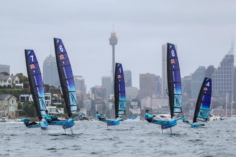 Young sailors take part in the Inspire Racing x WASZP program. Australia Sail Grand Prix presented by KPMG. 16 December 2021. - photo © Phil Hilyard for SailGP