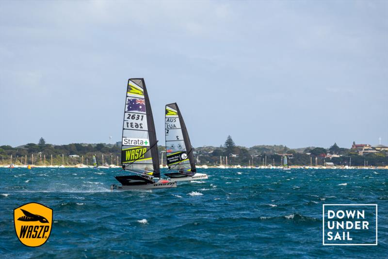 Jack Ferguson - Strata Plus winning the 2021 Nationals at Sorrento photo copyright Jack Fletcher / Down Under Sail taken at Sorrento Sailing Couta Boat Club and featuring the WASZP class