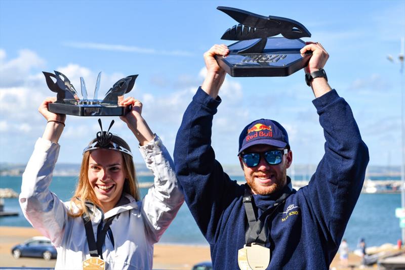 Hattie Rogers, Womens Champion with Ross Banham overall Champion - UK WASZP Nationals 2022 photo copyright WASZP Class taken at Weymouth & Portland Sailing Academy and featuring the WASZP class