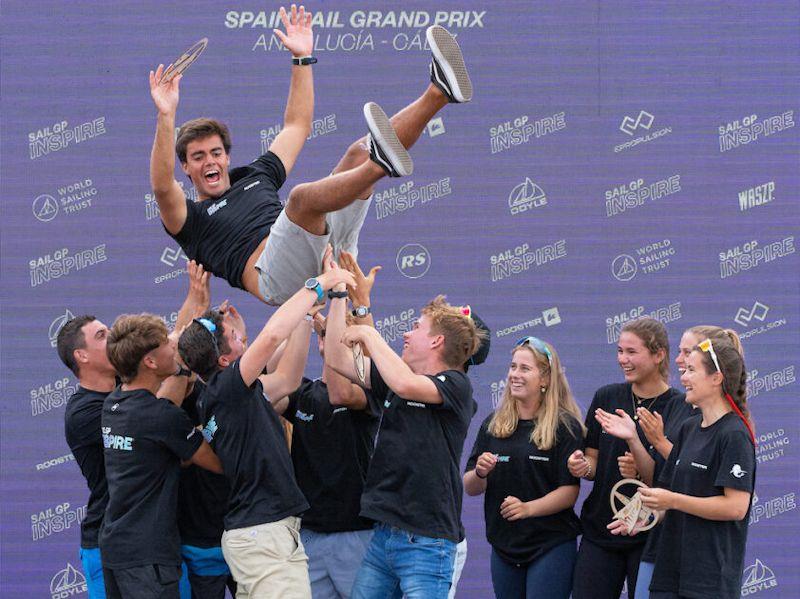 Young sailors take part in the Inspire Racing x WASZP program during the Spain Sail Grand Prix - photo © Bob Martin for SailGP