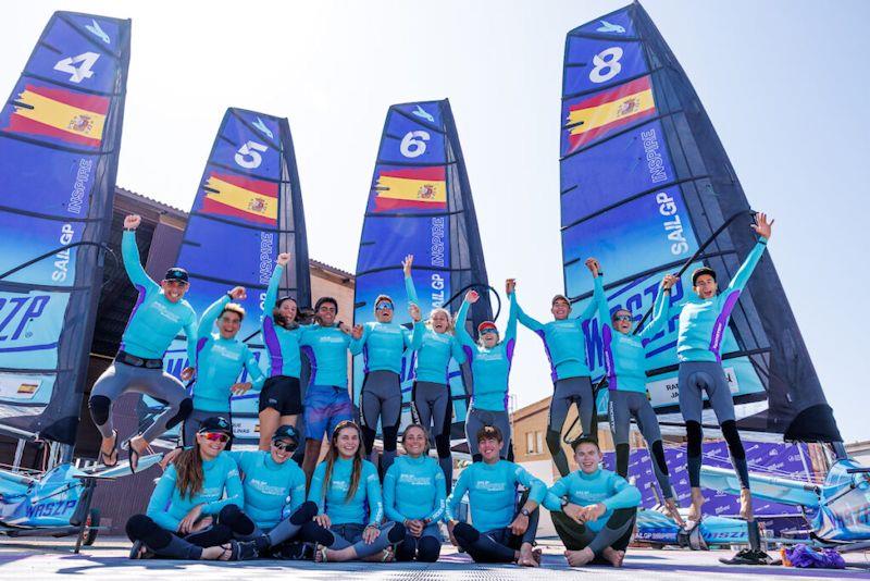 Young sailors take part in the Inspire Racing x WASZP program during the Spain Sail Grand Prix photo copyright Felix Diemer for SailGP taken at  and featuring the WASZP class