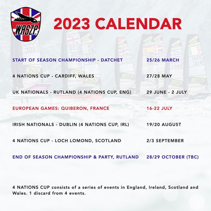 WASZP UK calendar for 2023 photo copyright WASZP UK Class taken at  and featuring the WASZP class