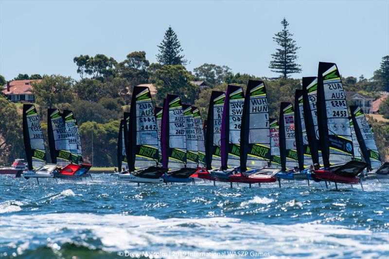Close racing is a feature of the WASZP Class photo copyright Drew Malcolm taken at Perth Dinghy Sailing Club and featuring the WASZP class