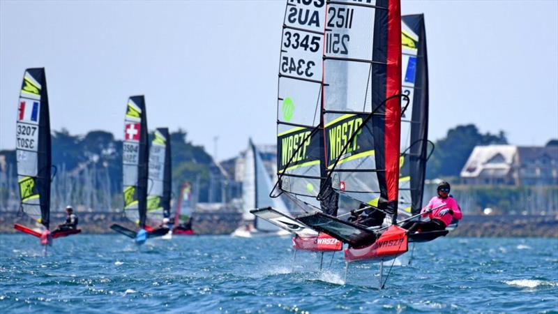 WASZP European Games day 4 photo copyright Christophe Le Bohec taken at Ecole Nationale de Voile et des Sports Nautiques and featuring the WASZP class