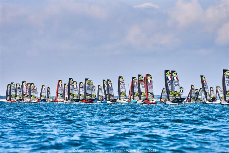 WASZP European Games day 5 photo copyright Antoine Dujoncquoy taken at Ecole Nationale de Voile et des Sports Nautiques and featuring the WASZP class