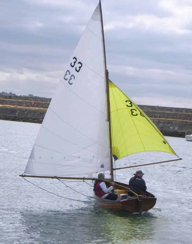 Eva under spinnaker during the Water Wags Dalkey Island picnic photo copyright Vincent Delany taken at  and featuring the Water Wag class