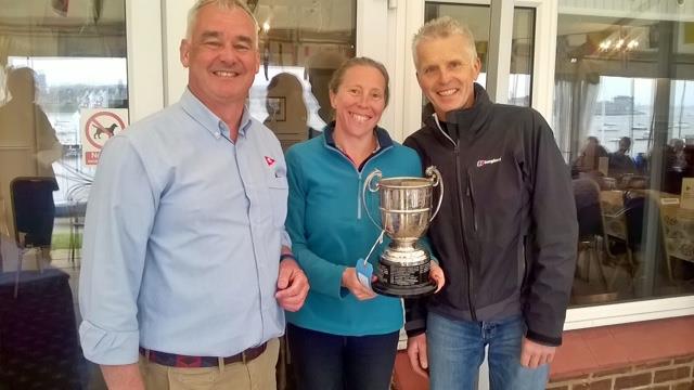 Guy Marks (r) and Mel Titmus, winners of the Wayfarer Eastern Area Championship, MYC Commodore, Mark Penny photo copyright Jamie Blair taken at Medway Yacht Club and featuring the Wayfarer class