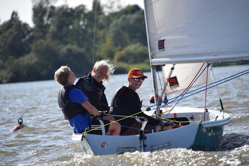 Having fun during Oulton Week 2019 photo copyright Trish Barnes taken at Waveney & Oulton Broad Yacht Club and featuring the Wayfarer class