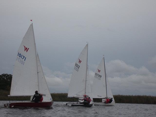 Wayfarers at Hickling Broad photo copyright HBSC taken at Hickling Broad Sailing Club and featuring the Wayfarer class