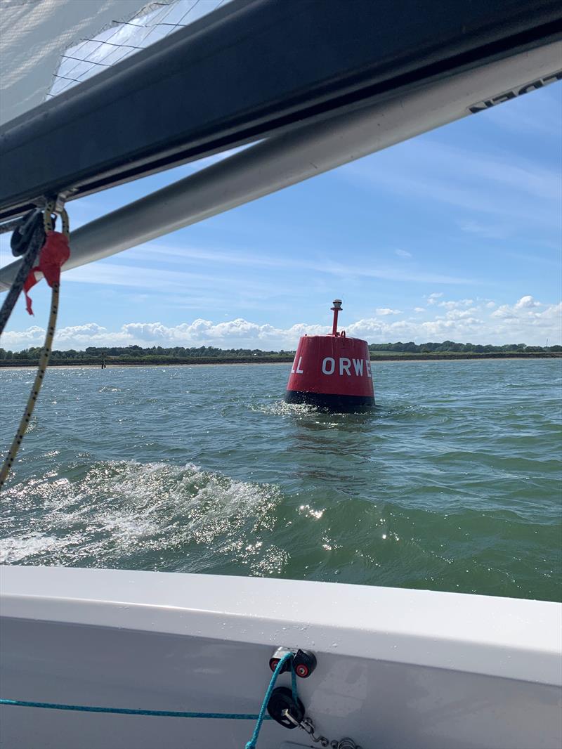 Passing Orwell Mark during the Orwell Navigation event at Royal Harwich Yacht Club photo copyright Stephanie Hensley taken at Royal Harwich Yacht Club and featuring the Wayfarer class