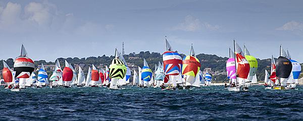 Wayfarer Internationals at Weymouth photo copyright Richard Langdon / Ocean Images taken at Weymouth & Portland Sailing Academy and featuring the Wayfarer class