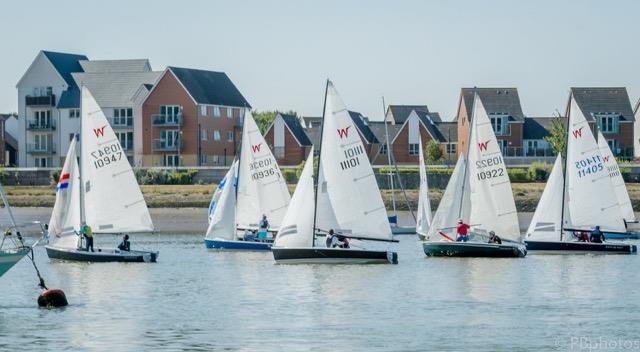 Wayfarer start during the Medway Marathon 2022 photo copyright Paul Babington taken at Medway Yacht Club and featuring the Wayfarer class