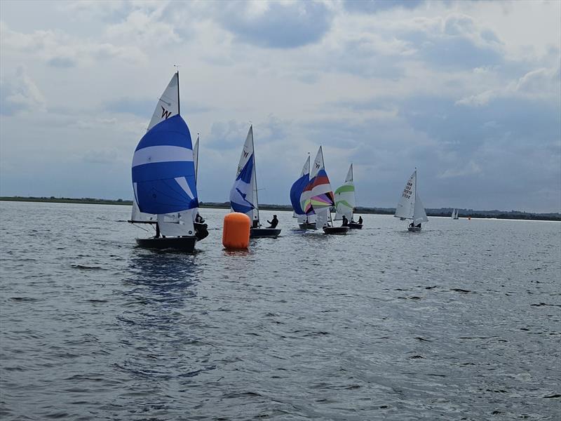 Finish of race six during the Wayfarer Eastern Championship at Blackwater Sailing Club photo copyright Ian Rumble taken at Blackwater Sailing Club and featuring the Wayfarer class