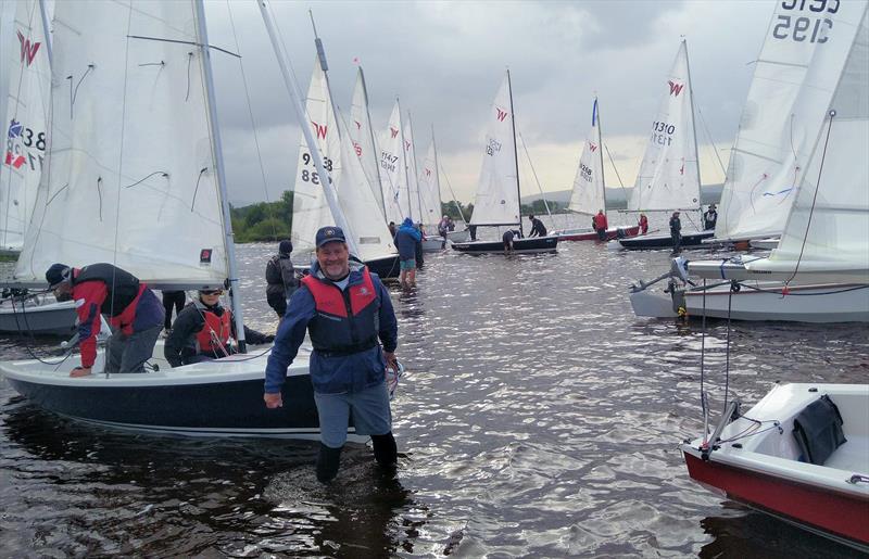 The fleet launching - Wayfarer International Rally at Loch Lomond photo copyright UKWA taken at Loch Lomond Sailing Club and featuring the Wayfarer class
