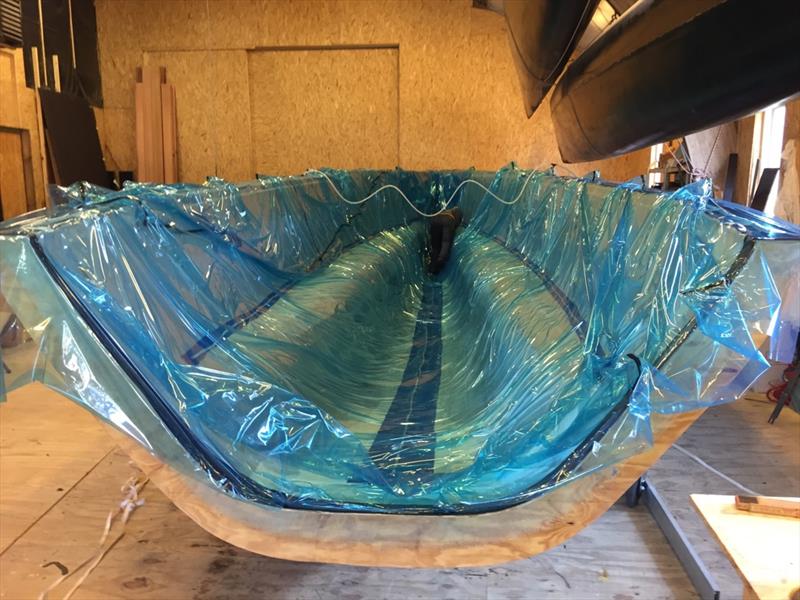 "I infuse with PRO-SET INF-114 Resin with PRO-SET INF-212 Slow Hardener as I find this combination makes it very simple to mould a hull. It also gives me a very light but strong moulding," Jan said photo copyright Jake Kavanagh taken at  and featuring the  class
