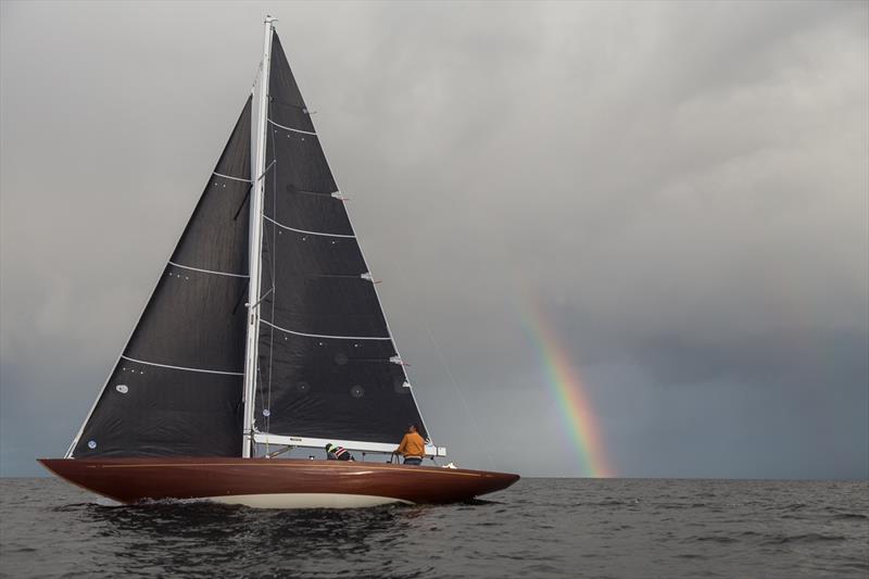 Swiss Performance Yachts stunning 10-metre sailing yacht sails past a rainbow photo copyright Kristjan-Jaak Tammsaar taken at  and featuring the  class