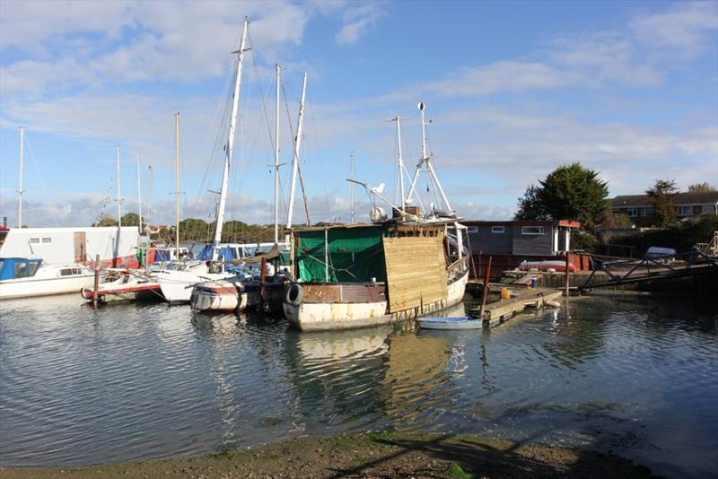 Forton Lake Boatyard used to be a major maritime centre, but only a small area of hardstanding and a pontoon hosting 'character' boats remains - photo © West System International