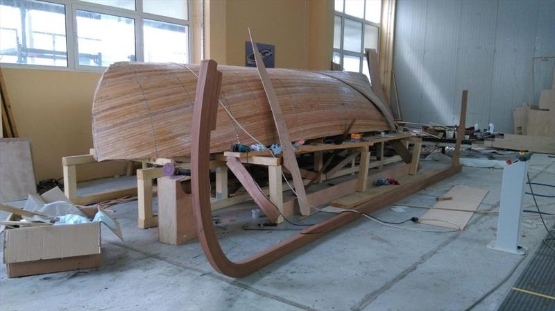 Croatian Gajeta build - Time to assemble the outer keel, but first it has to be checked for a good fit - photo © West System International