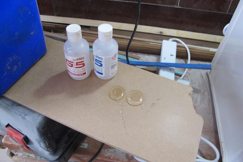 We then mixed up a small amount of G5 epoxy, measuring the two components out accurately by eye to create a 1:1 mix by volume. - photo © Wessex Resins & Adhesives